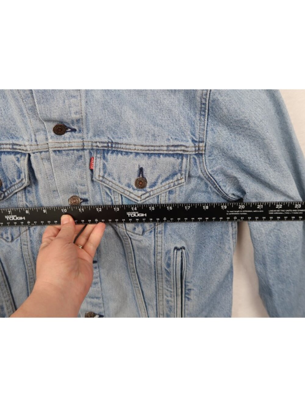 Vintage 1980's M Levis Light Wash Denim Trucker Jacket Blue Button Front - Picture 4 of 9